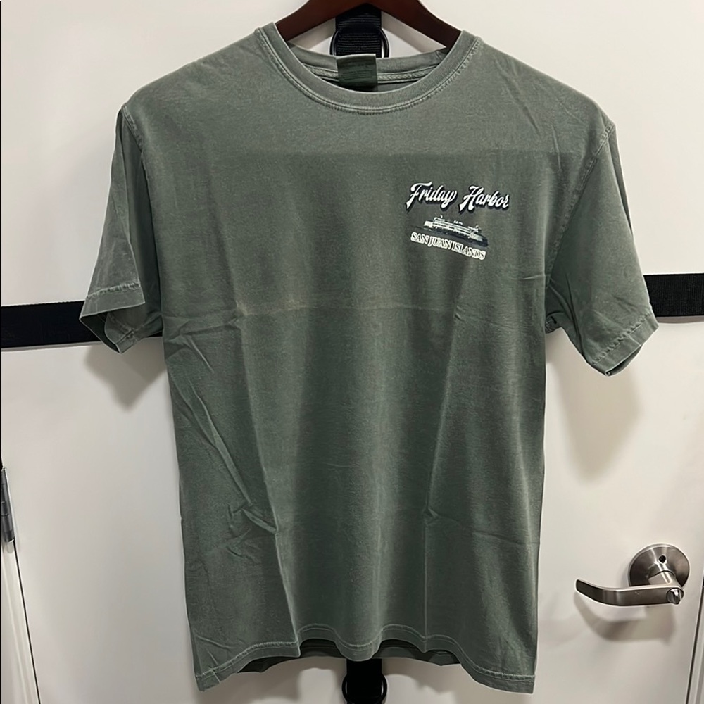 Comfort Colors Green Short Sleeve Tee with Friday Harbor, WA design